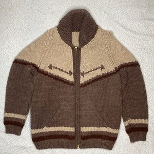 Brown and Tan Men's Sweater